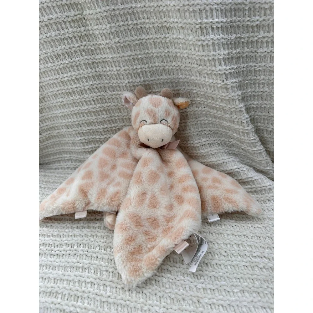 Kellytoy Giraffe Security Blanket‎ Plush Lovey Tan Spotted Tags 14x14 Nursery